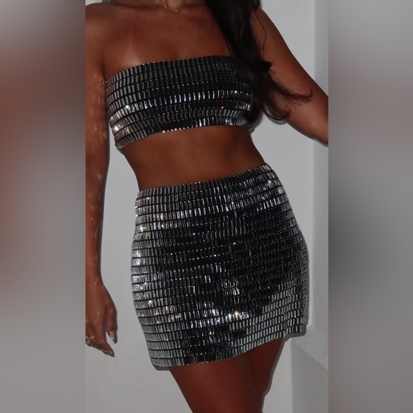 City At Night Mini Skirt Silver - Picture 7 of 8